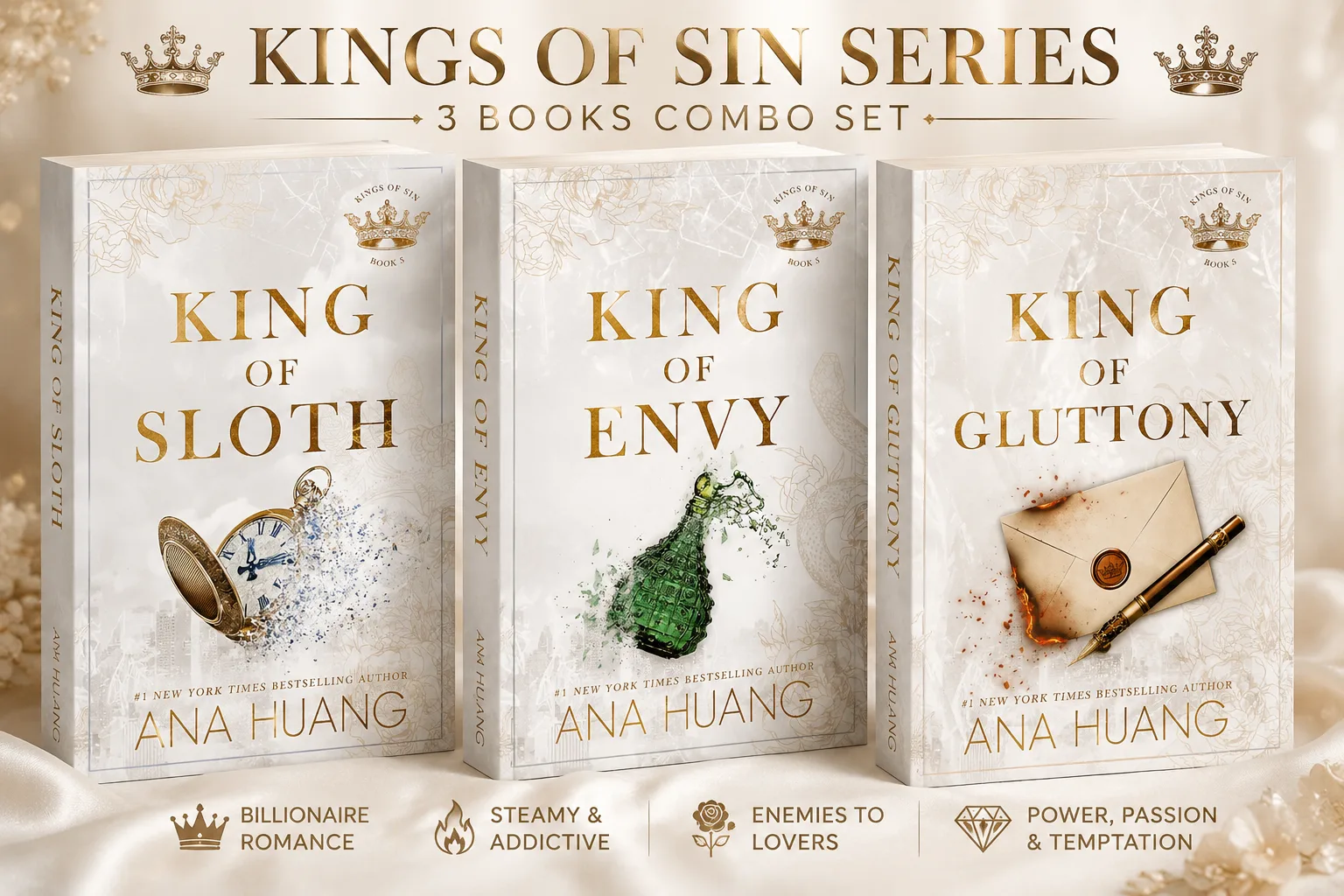Kings of Sin Books 4-6 Combo | King of Sloth + King of Envy + King of Gluttony | cover